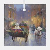 Maltees Kerstfeest Feestelijk Seizoen Glas Ornament (Voorkant)