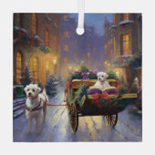 Maltees Kerstfeest Feestelijk Seizoen Glas Ornament (Achterkant)