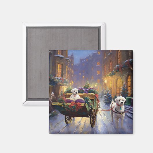 Maltees Kerstfeest Feestelijk Seizoen Magneet (Voorkant / Achterkant)