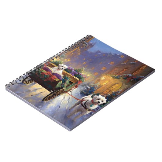 Maltees Kerstfeest Feestelijk Seizoen Notitieboek (Linkerzijde)