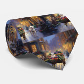 Maltees Kerstfeest Feestelijk Seizoen Stropdas (Opgerold)