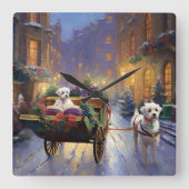 Maltees Kerstfeest Feestelijk Seizoen Vierkante Klok (Voorkant)