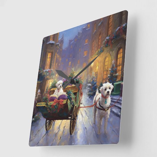 Maltees Kerstfeest Feestelijk Seizoen Vierkante Klok (Hoek)