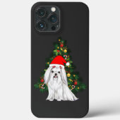 Maltees kerstfeest, kerstmanshond met kersthoed Case-Mate iPhone case (Achterkant)