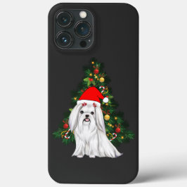 Maltees kerstfeest, kerstmanshond met kersthoed Case-Mate iPhone case