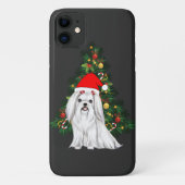 Maltees kerstfeest, kerstmanshond met kersthoed Case-Mate iPhone case (Achterkant)