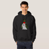 Maltees kerstfeest, kerstmanshond met kersthoed hoodie (Voorkant volledig)