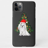 Maltees kerstfeest, kerstmanshond met kersthoed iPhone hoesje (Achterkant)