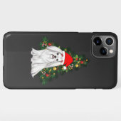 Maltees kerstfeest, kerstmanshond met kersthoed iPhone hoesje (Achterkant horizontaal)