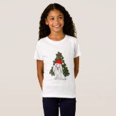 Maltees kerstfeest, kerstmanshond met kersthoed t-shirt (Voorkant volledig)