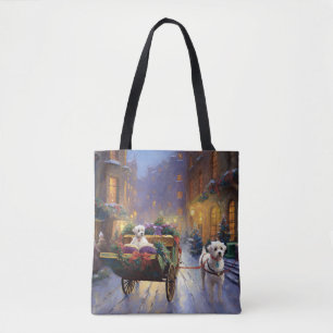 Maltees Kerstfeestseizoen Tote Bag