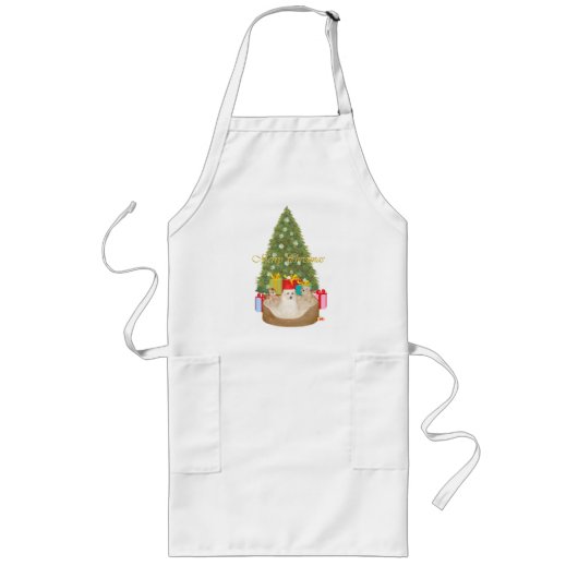 Maltees Kerstmis Lang Schort (Voorkant)