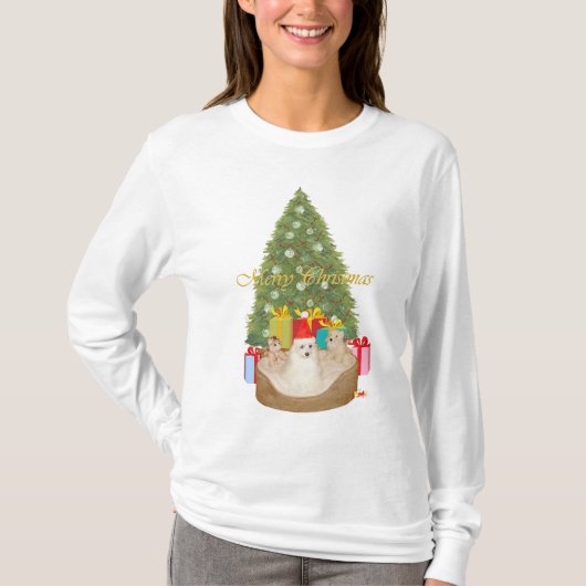 Maltees Kerstmis T-shirt (Voorkant)