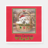 Maltees kerstontwerp voor Puppies Servet (Voorkant)