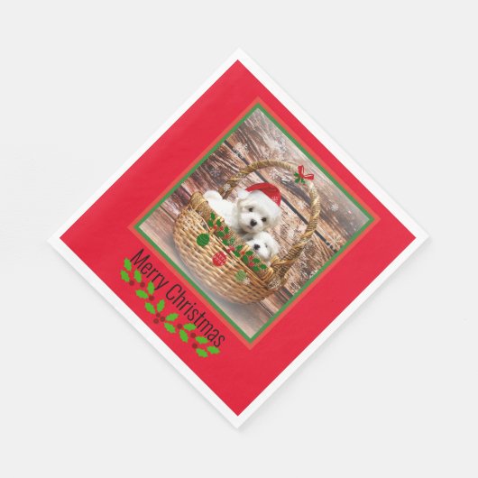 Maltees kerstontwerp voor Puppies Servet (Hoek)