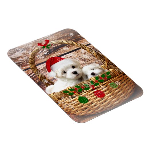 Maltees kerstPuppy, zo schattig en knuffel Magneet (Rechterzijde)