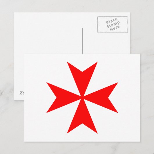 Maltees Kruis Briefkaart (Voorkant / Achterkant)