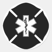 Maltees Kruis & Levensster Ronde Sticker (Voorkant)