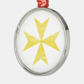 Maltees Kruis Metalen Ornament (Links)