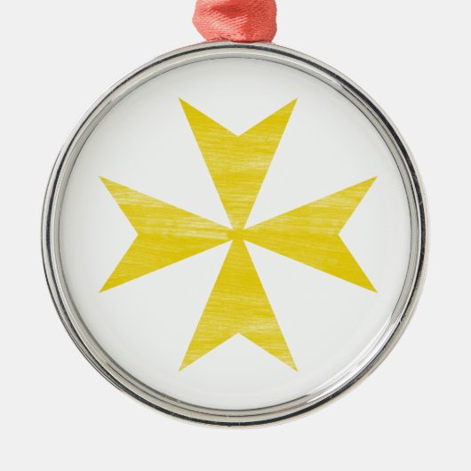 Maltees Kruis Metalen Ornament (Voorkant)