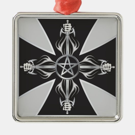 Maltees Kruis Metalen Ornament (Voorkant)