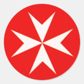 Maltees Kruis Ronde Sticker (Voorkant)