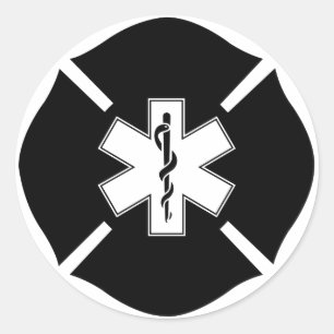 Maltees Kruis & Ster van het Leven Ronde Sticker