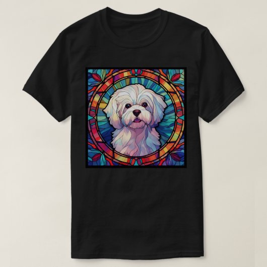 Maltees Kunstglas-in-loodramen T-shirt (Design voorkant)