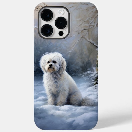 Maltees Laat het sneeuwen Kerstmis Case-Mate iPhone Case (Achterkant)