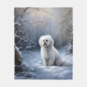 Maltees Laat het sneeuwen Kerstmis Fleece Deken (Voorkant)