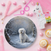 Maltees Laat het sneeuwen Kerstmis Papieren Bordje (Feest)