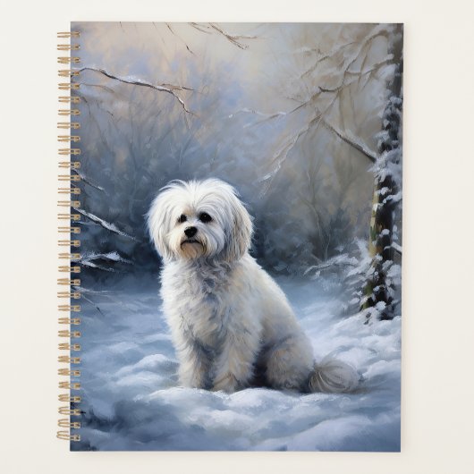 Maltees Laat het sneeuwen Kerstmis Planner (Voorkant)