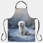 Maltees Laat het sneeuwen Kerstmis Schort (Voorkant)