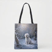 Maltees Laat het sneeuwen Kerstmis Tote Bag (Voorkant)