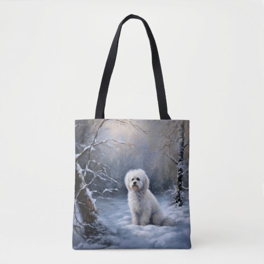 Maltees Laat het sneeuwen Kerstmis Tote Bag (Voorkant)