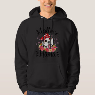 Maltees Mama Florals Cute Dog Mam Moederdag Hoodie