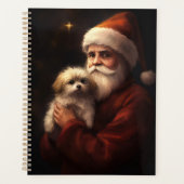 Maltees met Kerstman Festieve Kerstmis Planner (Voorkant)