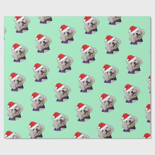 Maltees met Santa Hat Cadeaupapier (Vlak)
