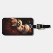 Maltees met sinterklaas feestelijke kerst bagagelabel (Voorkant horizontaal)