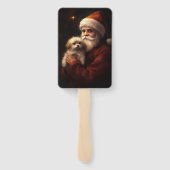 Maltees met sinterklaas feestelijke kerst handwaaier (Achterkant)