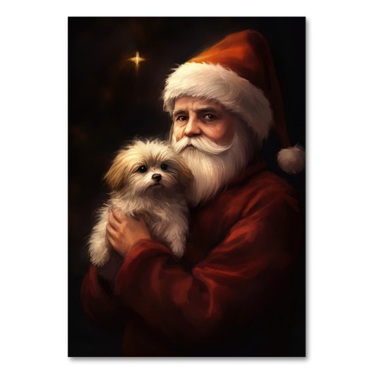 Maltees met sinterklaas feestelijke kerst kaart (Achterkant)