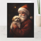 Maltees met sinterklaas feestelijke kerst kaart (Voorkant)