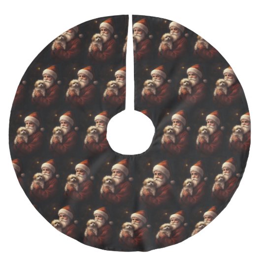 Maltees met sinterklaas feestelijke kerst kerstboom rok (Voorkant)