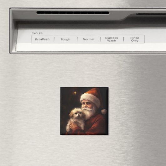 Maltees met sinterklaas feestelijke kerst magneet (Insitu (Vaatwasser))