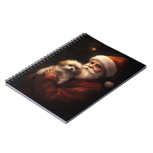 Maltees met sinterklaas feestelijke kerst notitieboek (Linkerzijde)