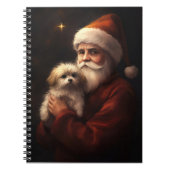 Maltees met sinterklaas feestelijke kerst notitieboek (Voorkant)