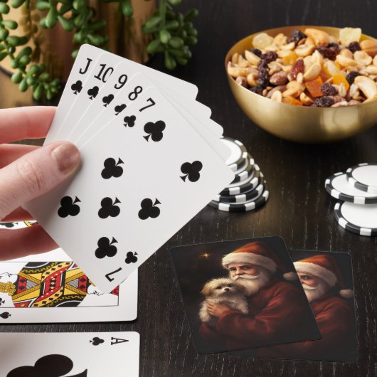 Maltees met sinterklaas feestelijke kerst pokerkaarten (Insitu)
