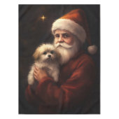 Maltees met sinterklaas feestelijke kerst tafelkleed (Voorkant)