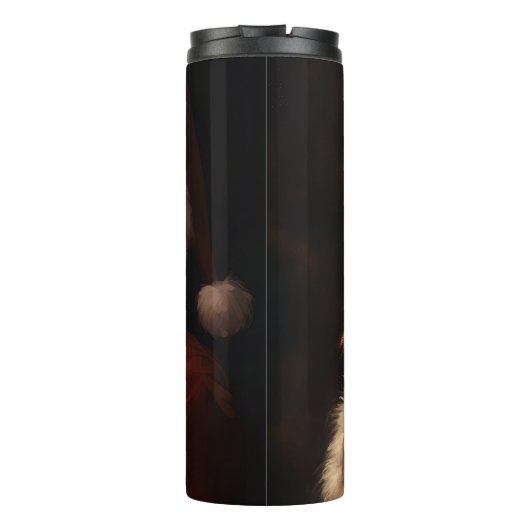 Maltees met sinterklaas feestelijke kerst thermosbeker (Achterkant)