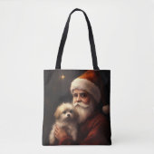 Maltees met sinterklaas feestelijke kerst tote bag (Voorkant)